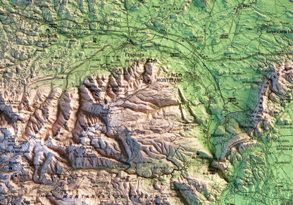 MUNTANYES DE PRADES. Mapa topográfico.