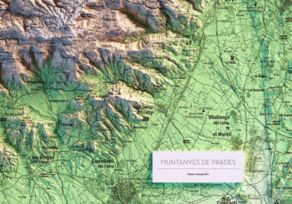 MUNTANYES DE PRADES. Mapa topográfico.