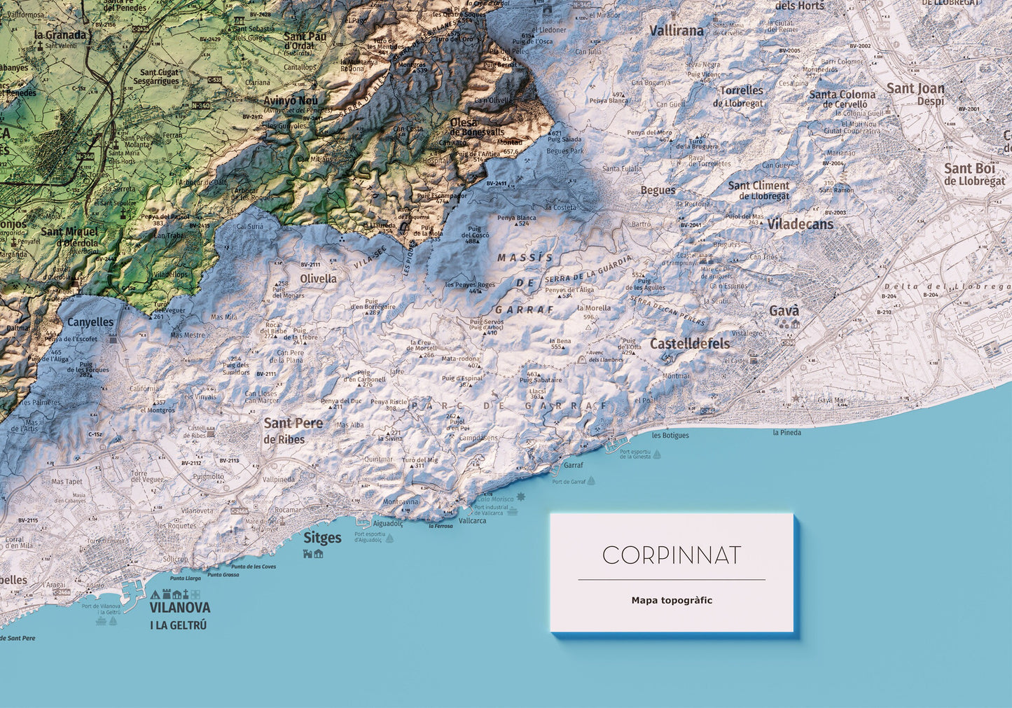 CORPINNAT. Mapa topográfico.