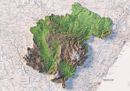 TERUEL. Mapa topográfico.