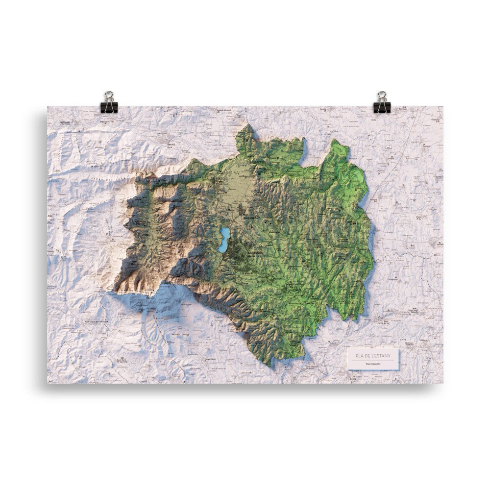 EL PLA DE L'ESTANY. Mapa topográfico.