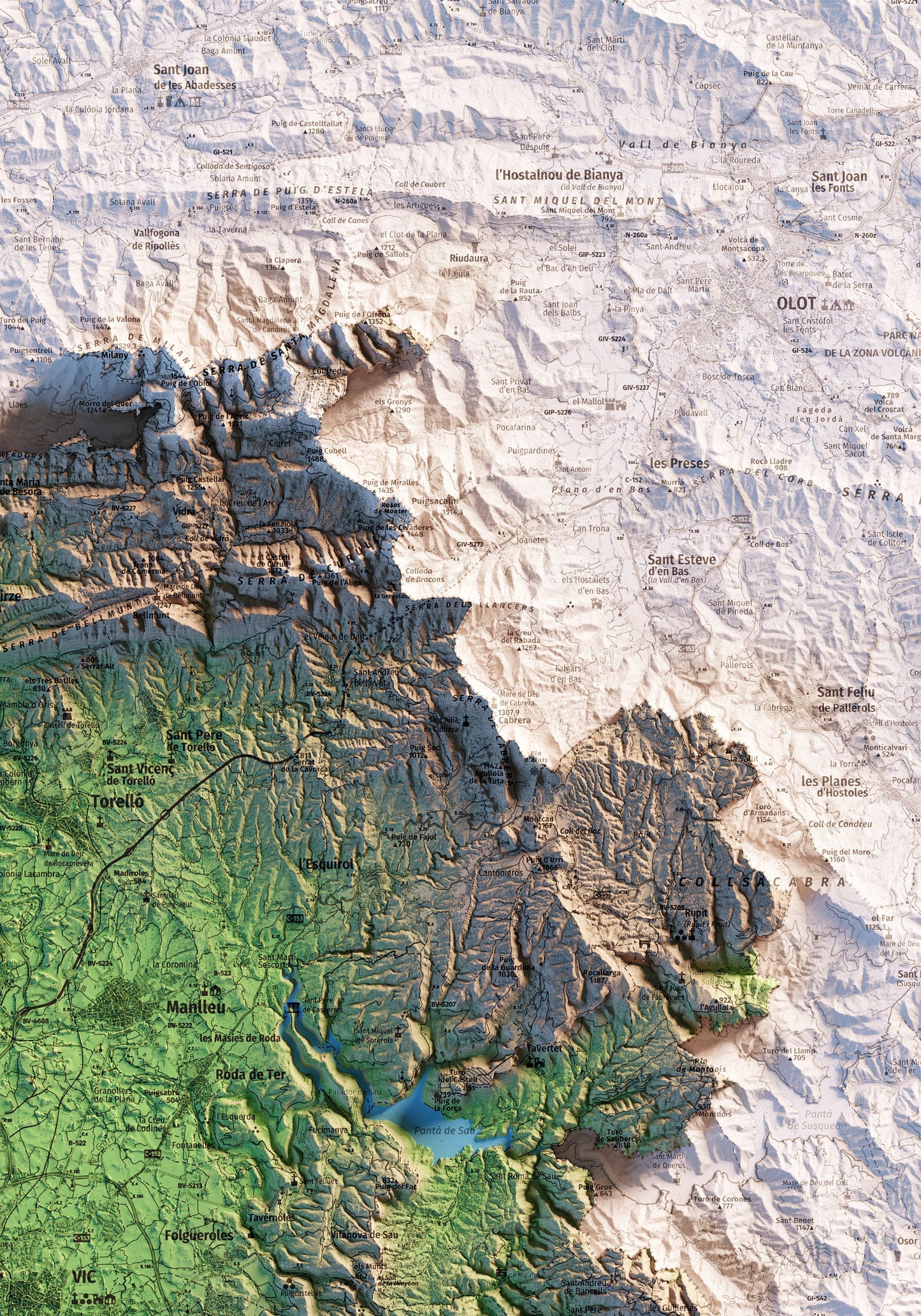 OSONA. Mapa topográfico.