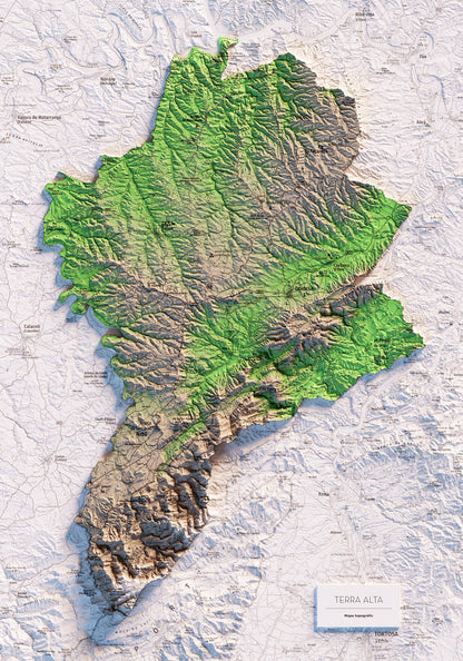 TERRA ALTA. Mapa topográfico.