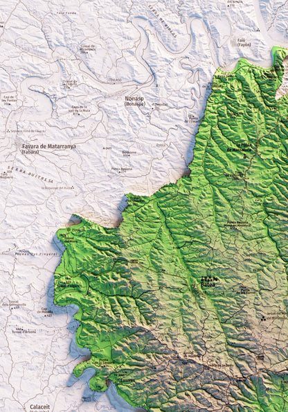 TERRA ALTA. Mapa topográfico.