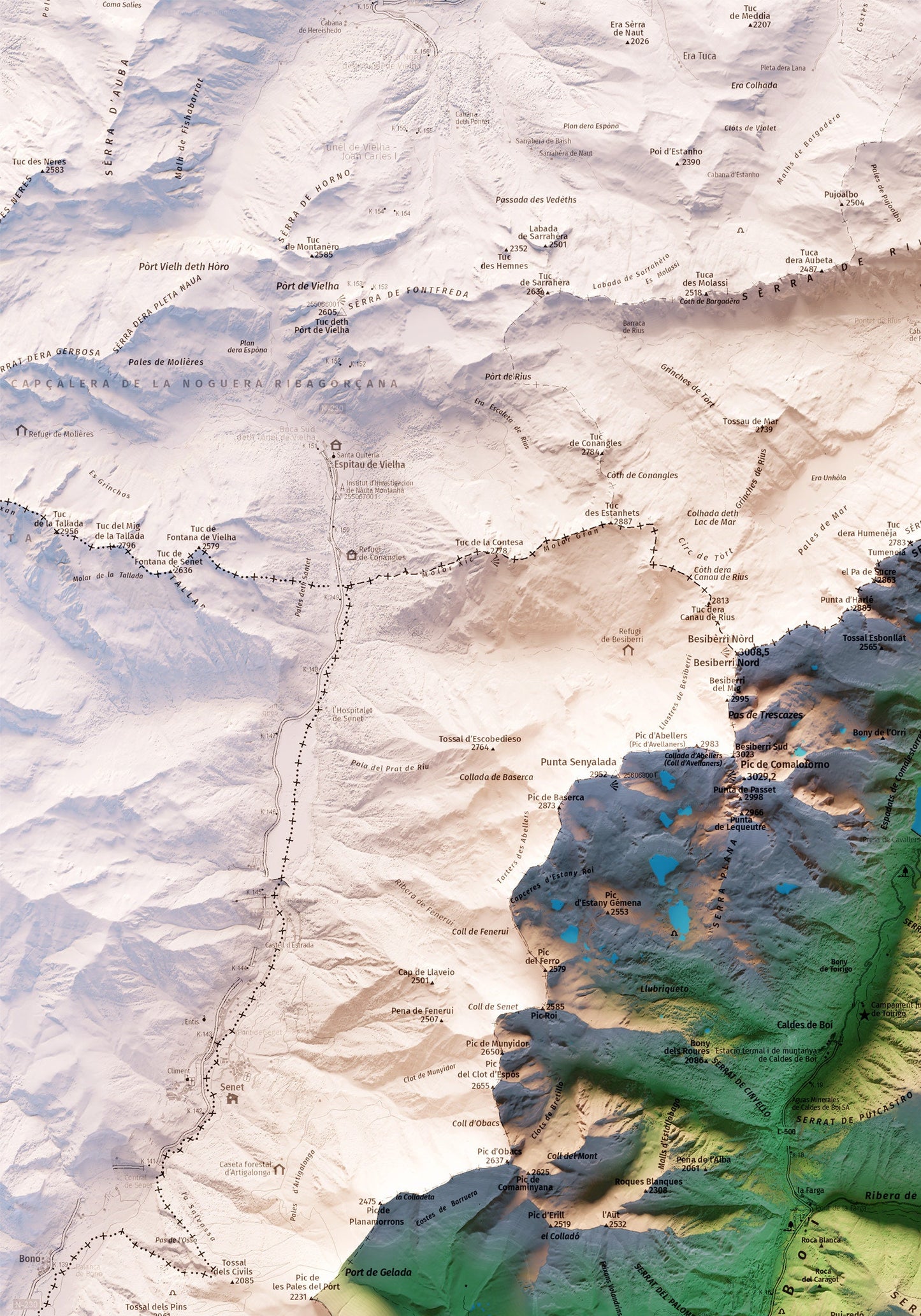 VALL DE BOÍ. Mapa topográfico.