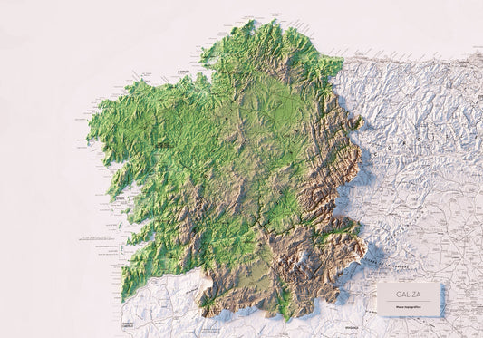 GALIZA. Mapa topográfico.