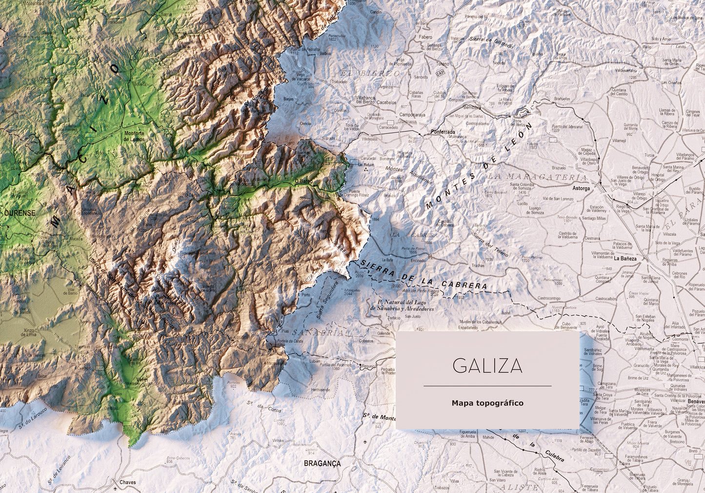 GALIZA. Mapa topográfico.