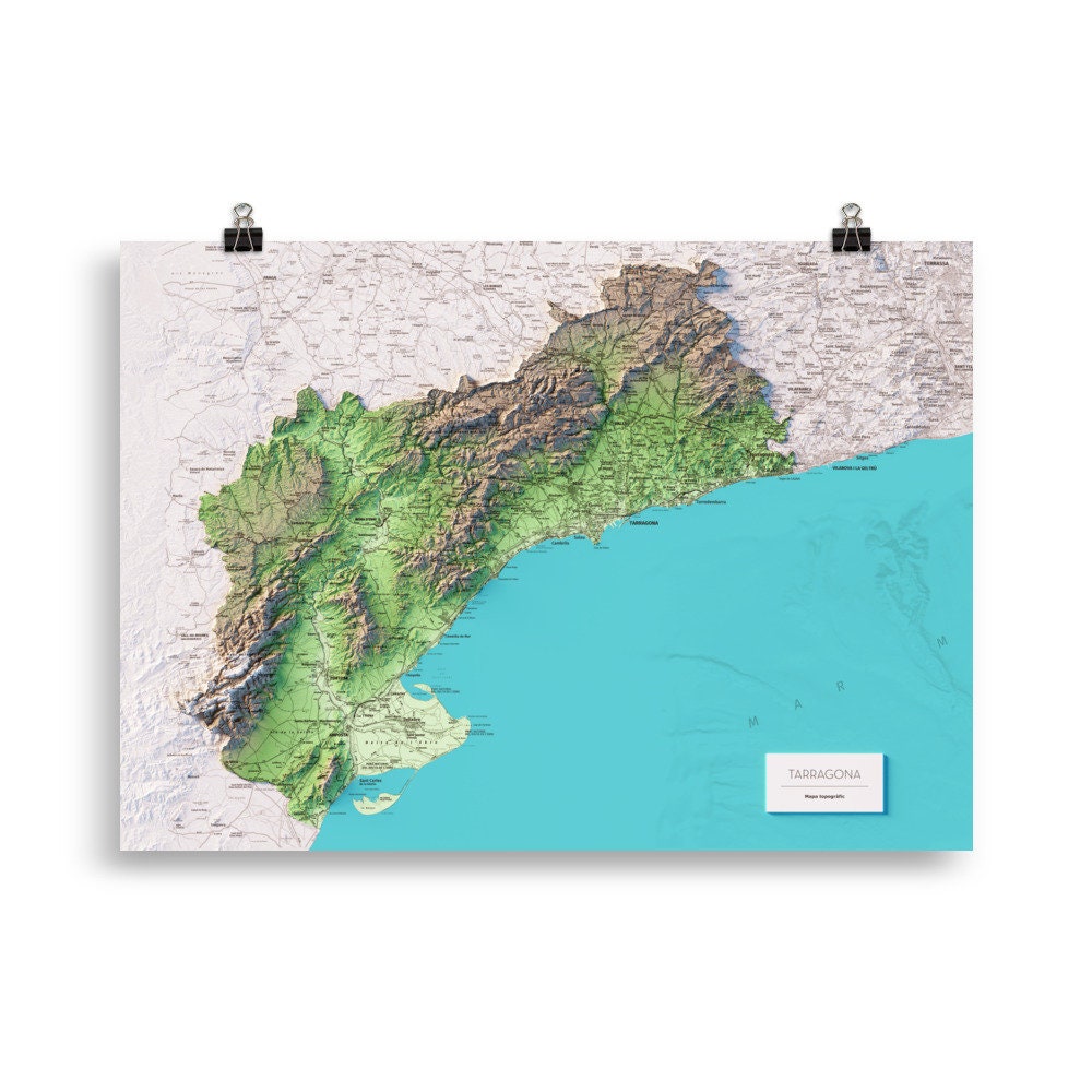 PROVÍNCIA DE TARRAGONA. Mapa topográfico.