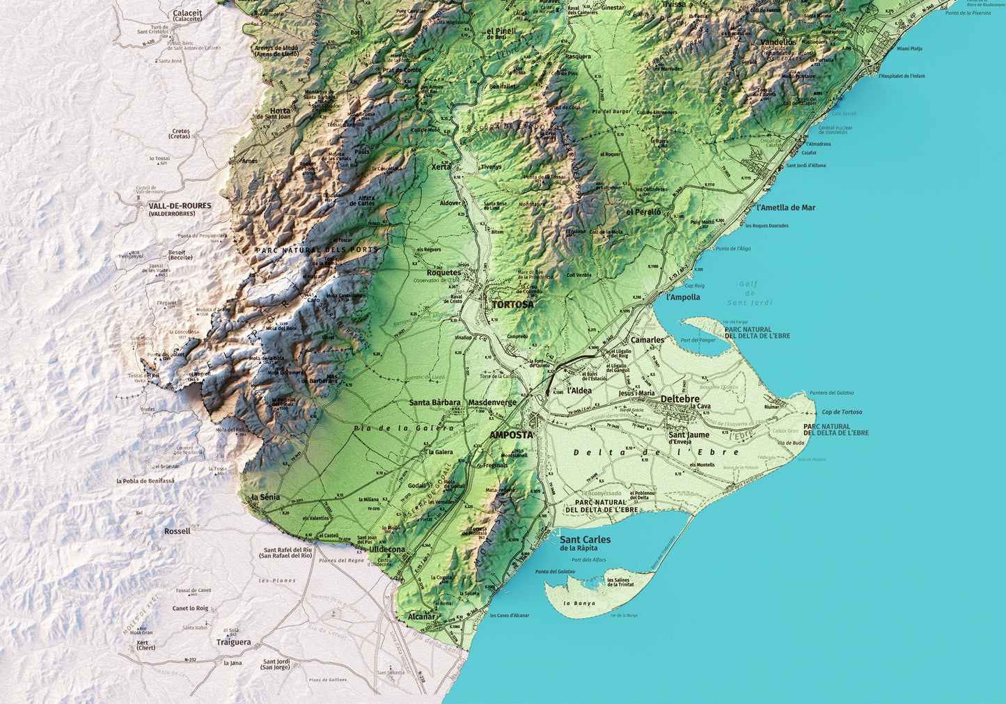 PROVÍNCIA DE TARRAGONA. Mapa topográfico.