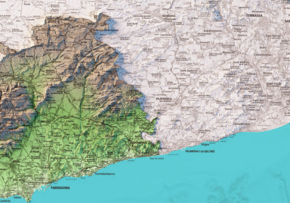 PROVÍNCIA DE TARRAGONA. Mapa topográfico.