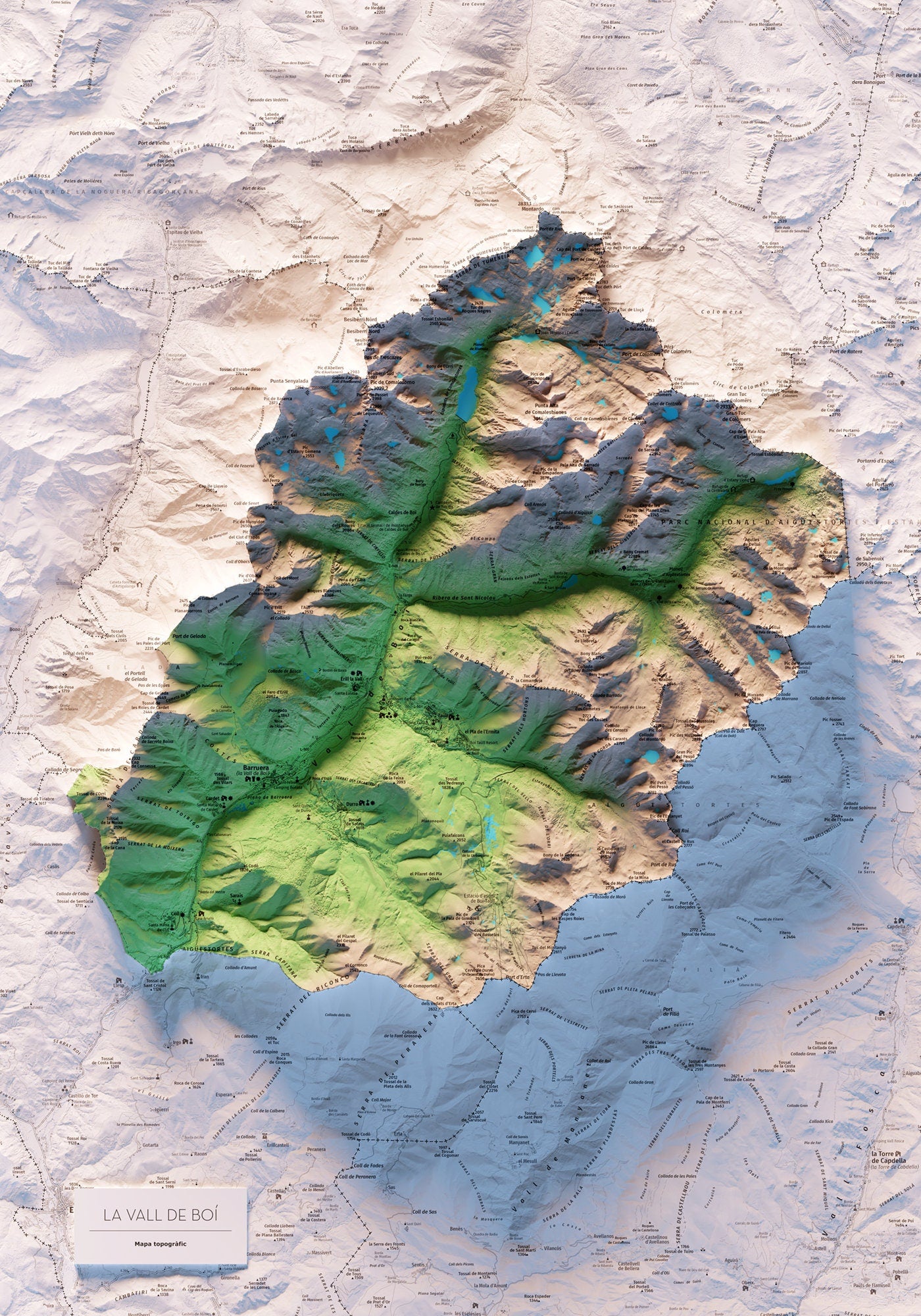 VALL DE BOÍ. Mapa topográfico.