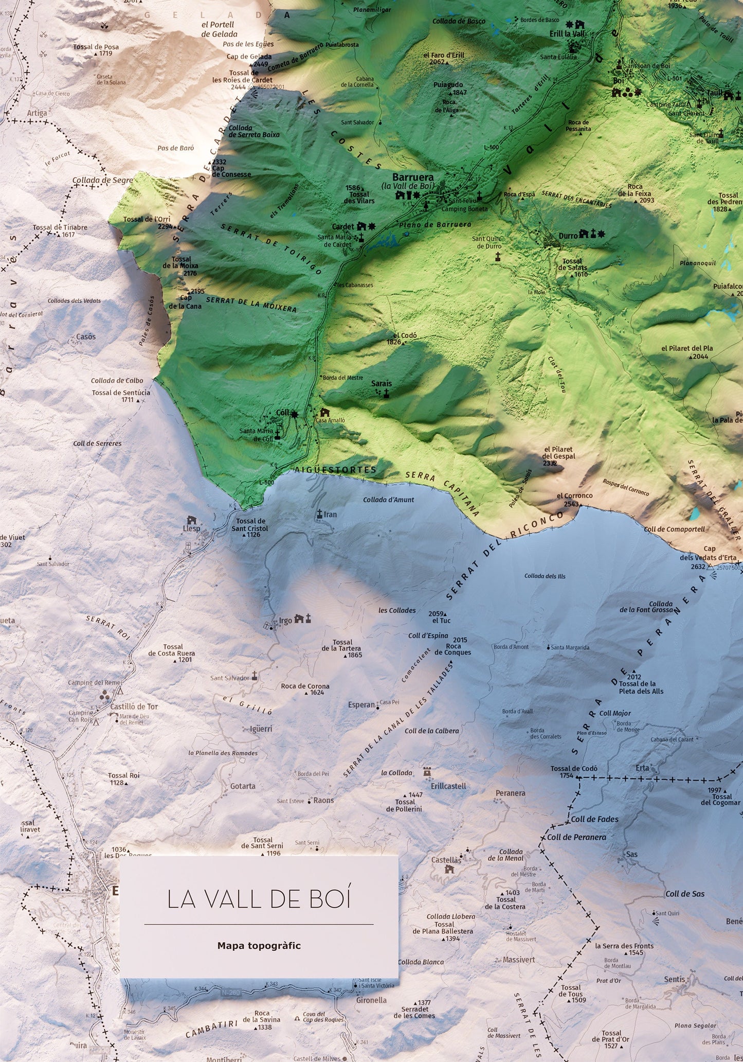 VALL DE BOÍ. Mapa topográfico.