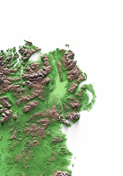 IRLANDA. Mapa de relleu.