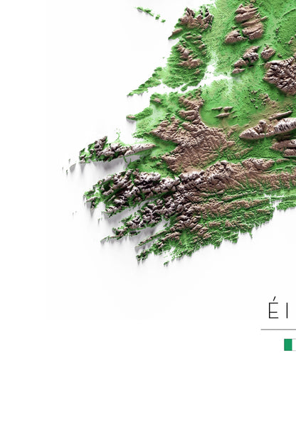 IRLANDA. Mapa de relleu.