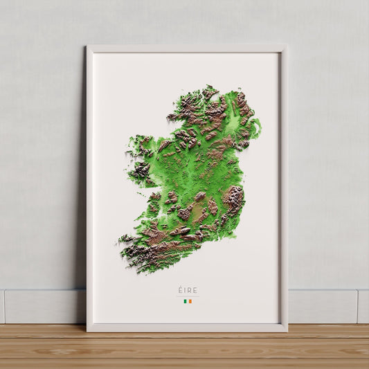 IRLANDA. Mapa de relleu.