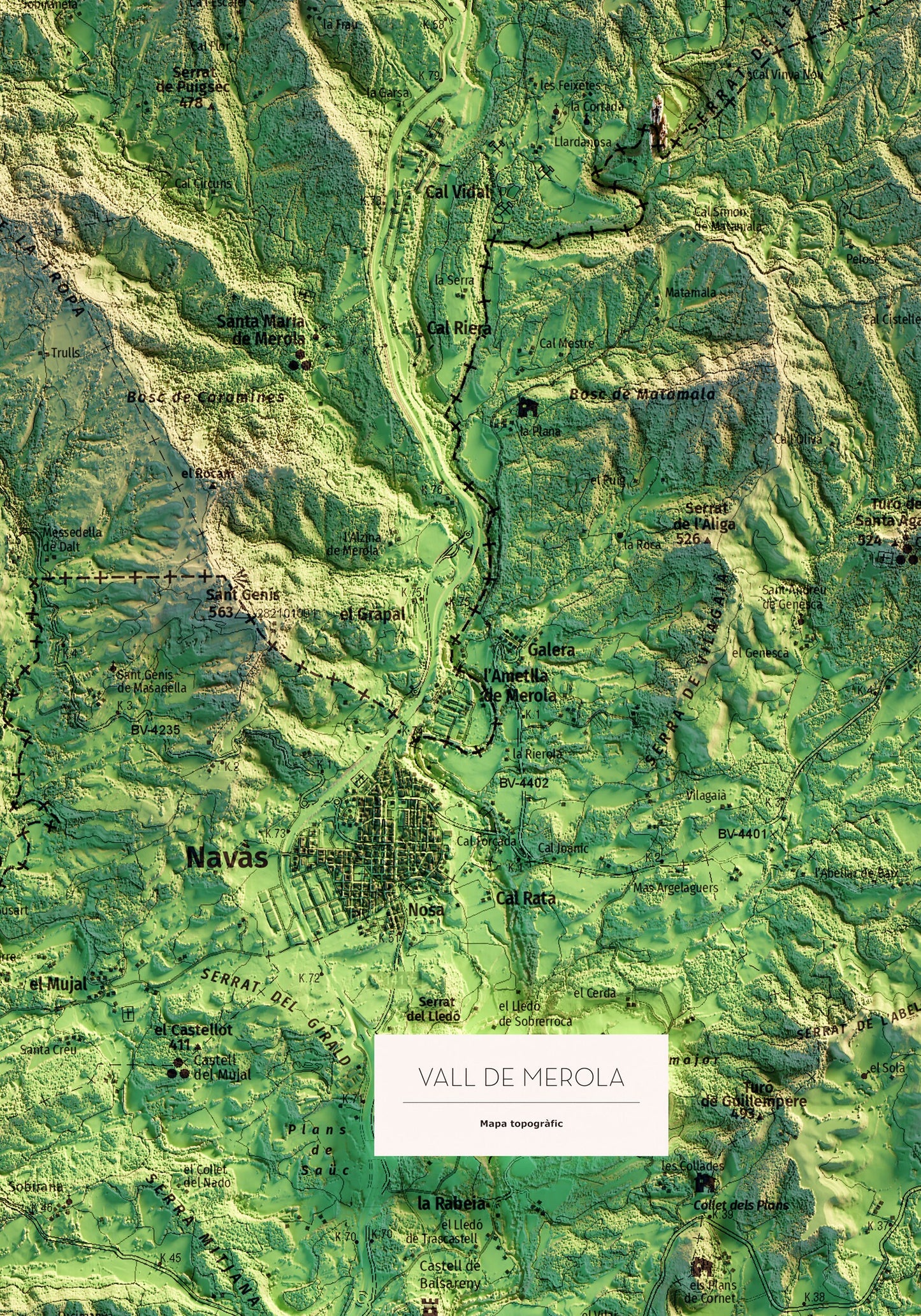 LA VALL DE MEROLA. Mapa topográfico.