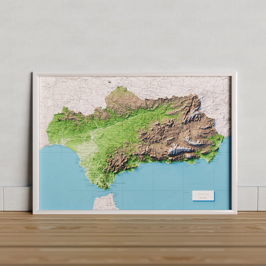 ANDALUCÍA. Mapa topográfico.