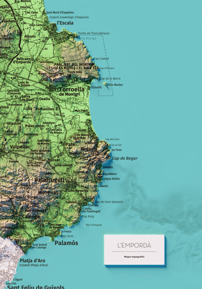 COMARCA NATURAL DE L'EMPORDÀ. Mapa topográfico.