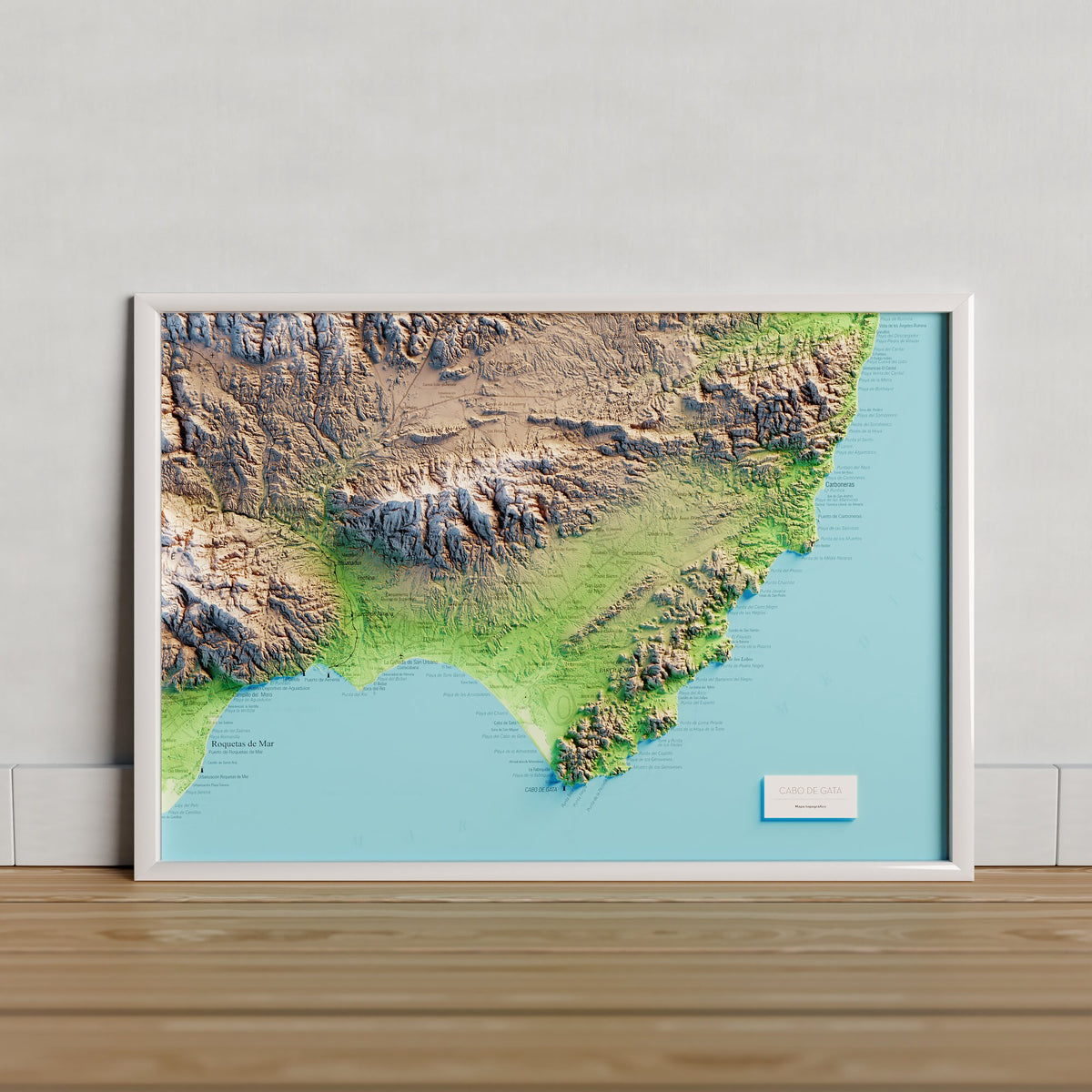 CABO DE GATA. Mapa topogràfic artístic en color