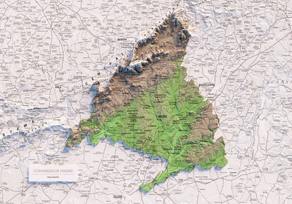 COMUNIDAD DE MADRID. Mapa topográfico.