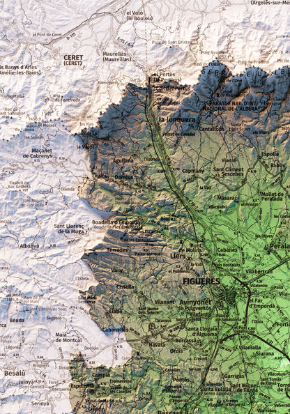 COMARCA NATURAL DE L'EMPORDÀ. Mapa topográfico.