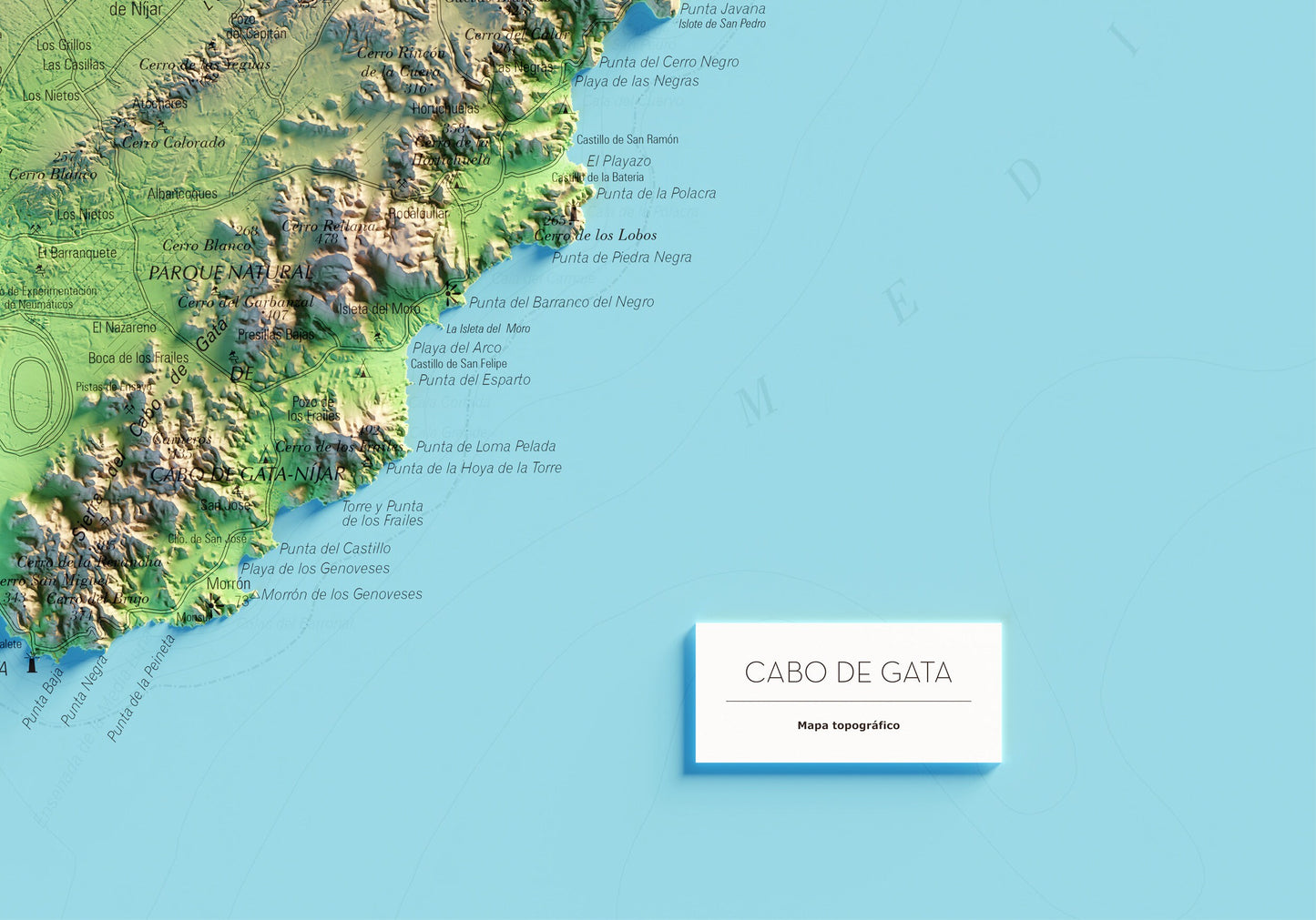 CABO DE GATA. Mapa topográfico.