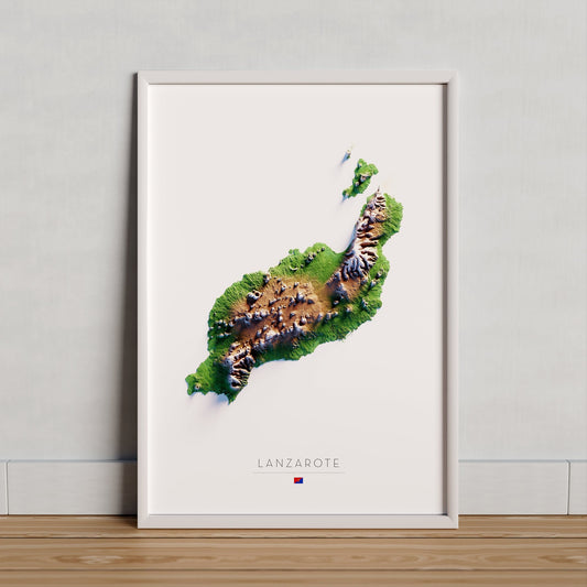 LANZAROTE. Mapa de relieve.