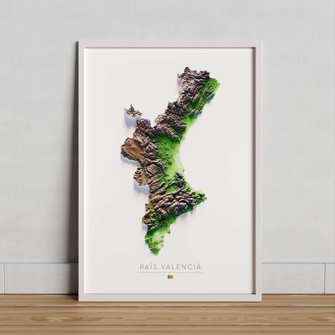 PAÍS VALENCIÀ. Mapa de relieve artístico
