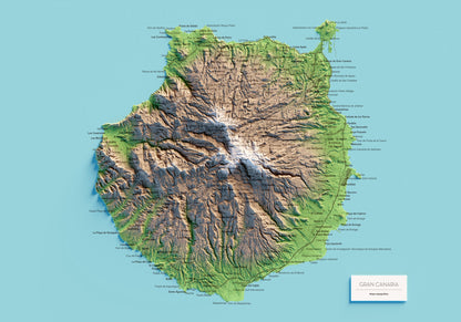 GRAN CANARIA. Mapa topográfico.
