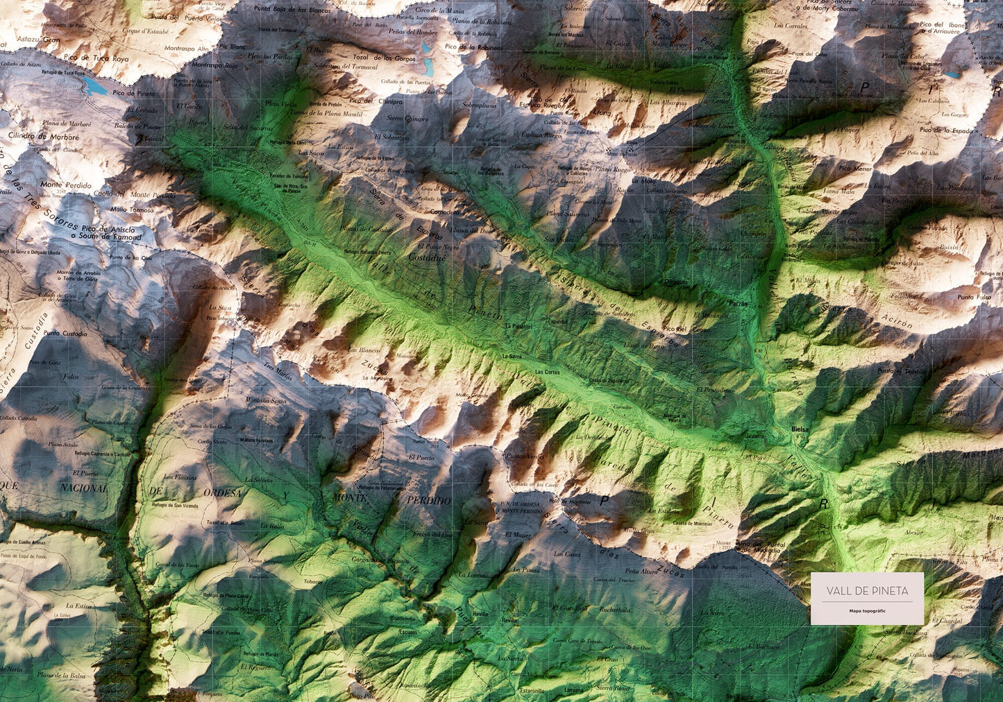 VALLE DE PINETA. Mapa topográfico.