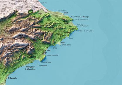 ALACANT. Mapa topográfico.