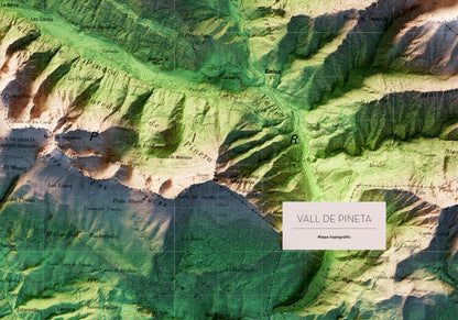 VALLE DE PINETA. Mapa topográfico.