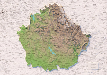 CUENCA. Mapa topográfico.