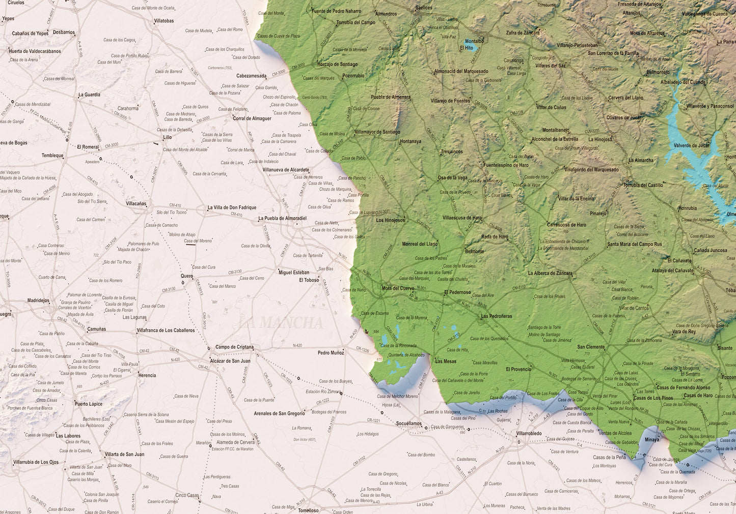 CUENCA. Mapa topográfico.