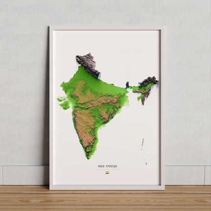 INDIA. Mapa topográfico.