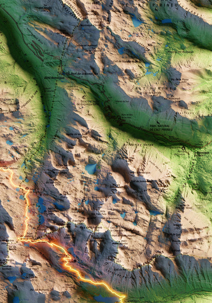 CARROS DE FOC. Mapa topográfico del recorregut.