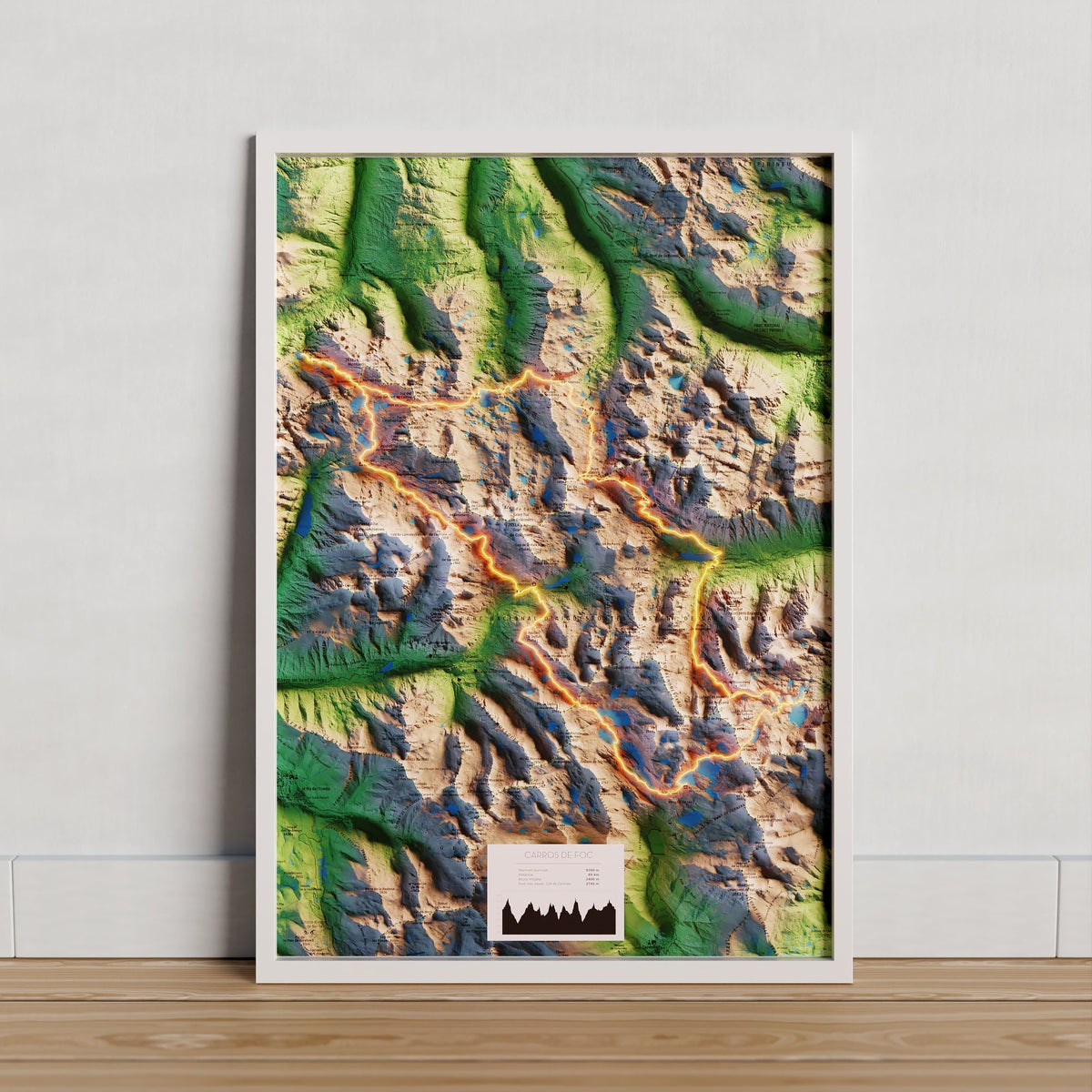 CARROS DE FOC. Mapa topográfico artístico del recorrido