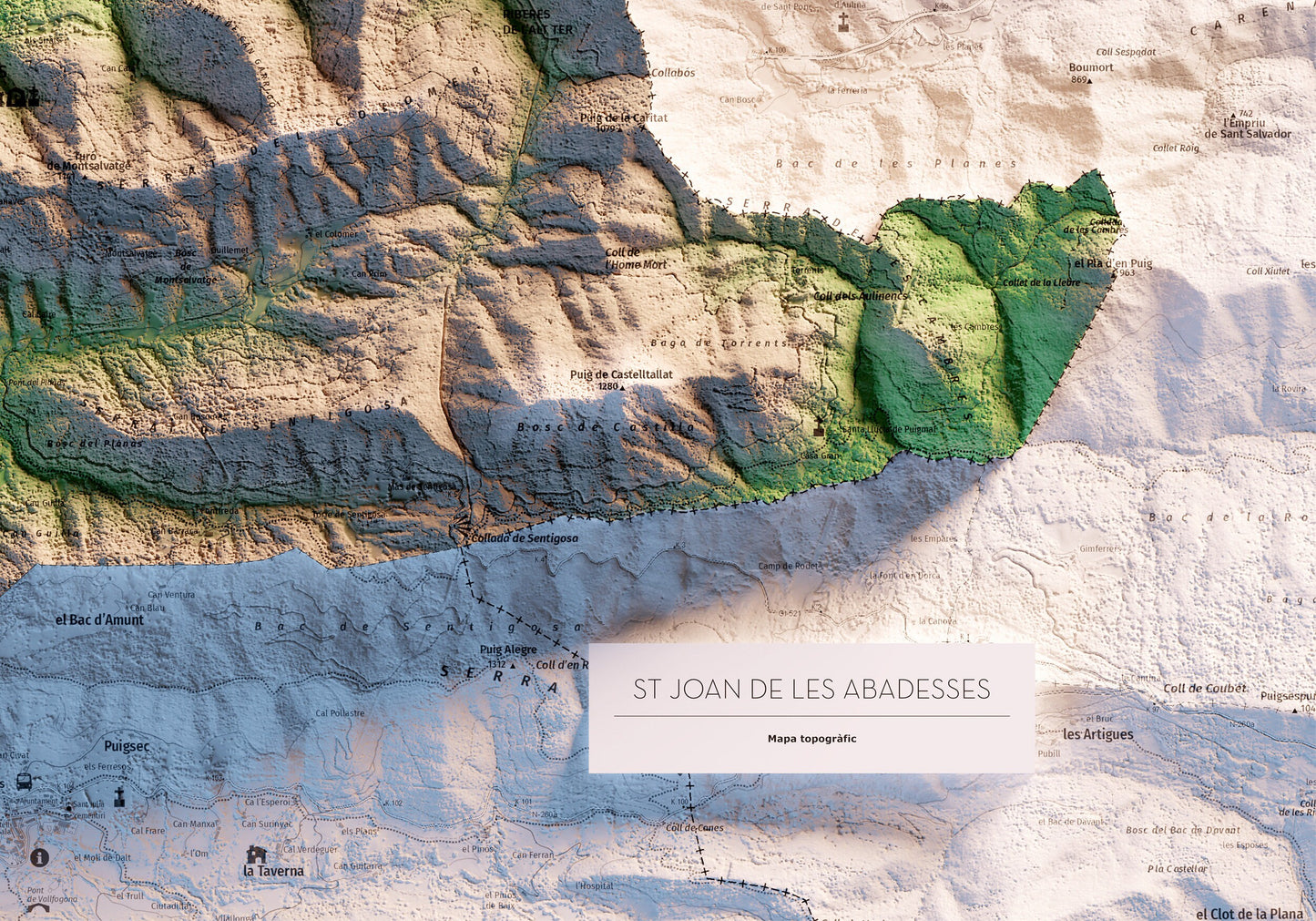 SANT JOAN DE LES ABADESSES. Mapa topográfico.