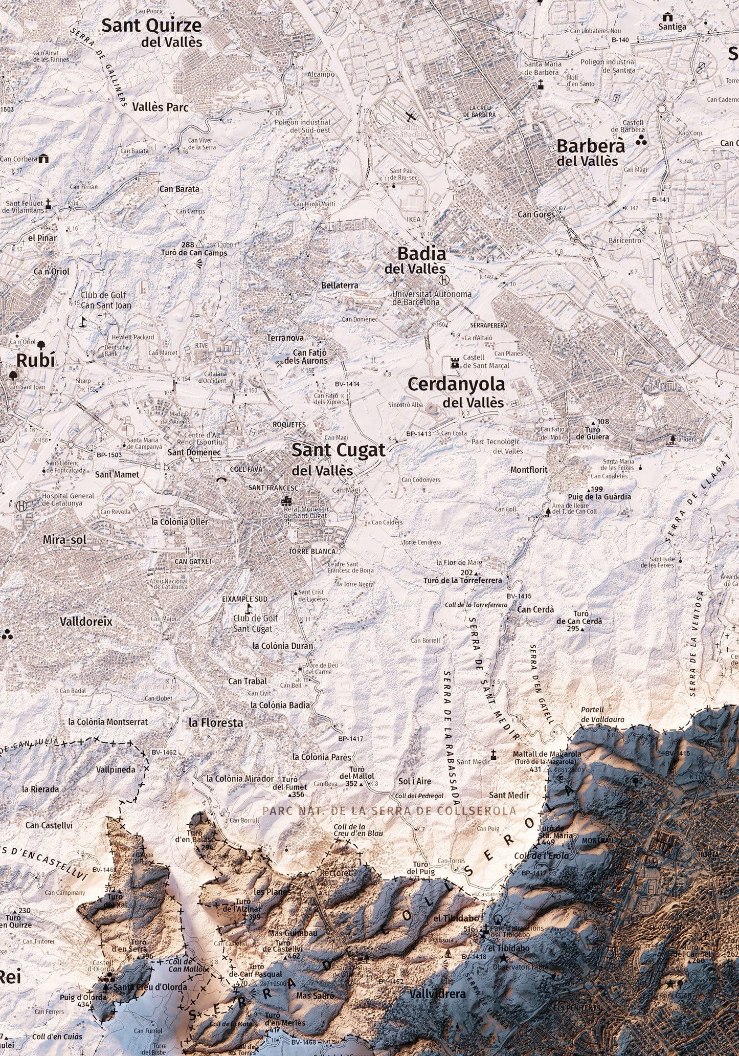 EL BARCELONÈS. Mapa topográfico.