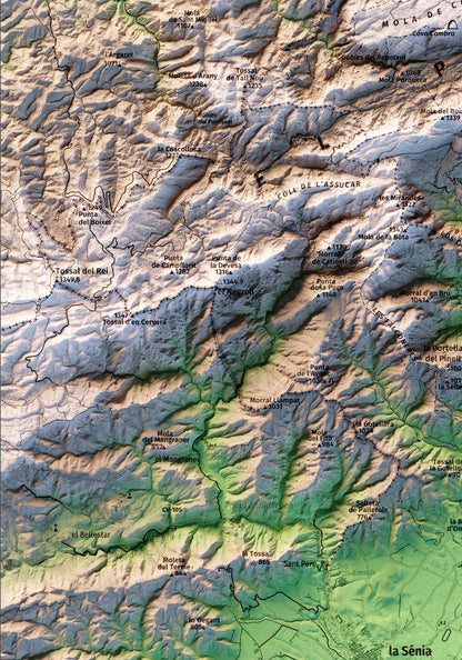 PARC NATURAL DELS PORTS (LO PORT). Mapa topográfico sense delimitació de contorn.