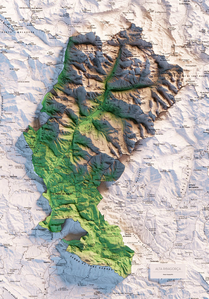 ALTA RIBAGORÇA. Mapa topográfico.
