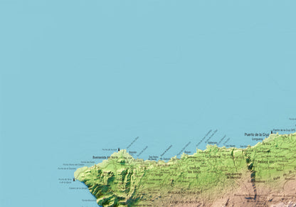TENERIFE. Mapa topográfico.