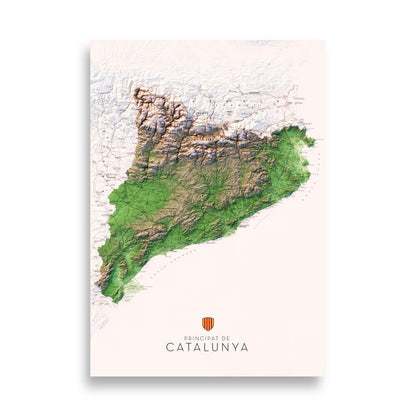 PRINCIPAT DE CATALUNYA. Mapa topográfico. Versió vertical.