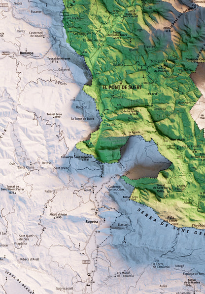 ALTA RIBAGORÇA. Mapa topográfico.