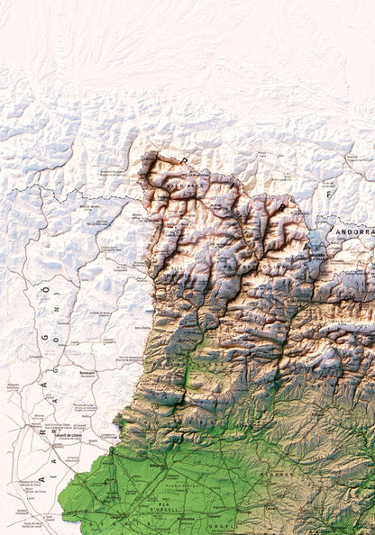 PRINCIPAT DE CATALUNYA. Mapa topográfico. Versió vertical.