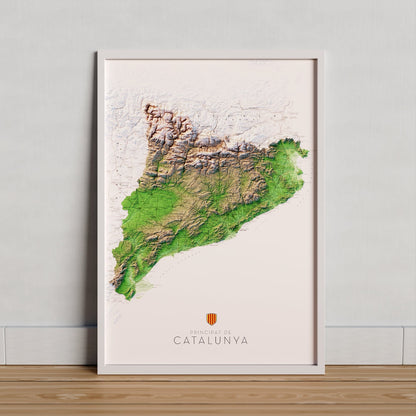 PRINCIPAT DE CATALUNYA. Mapa topográfico. Versió vertical.