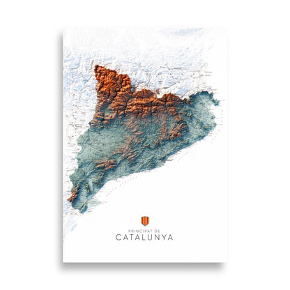 PRINCIPAT DE CATALUNYA. Mapa topográficos complementaris blau i taronja.