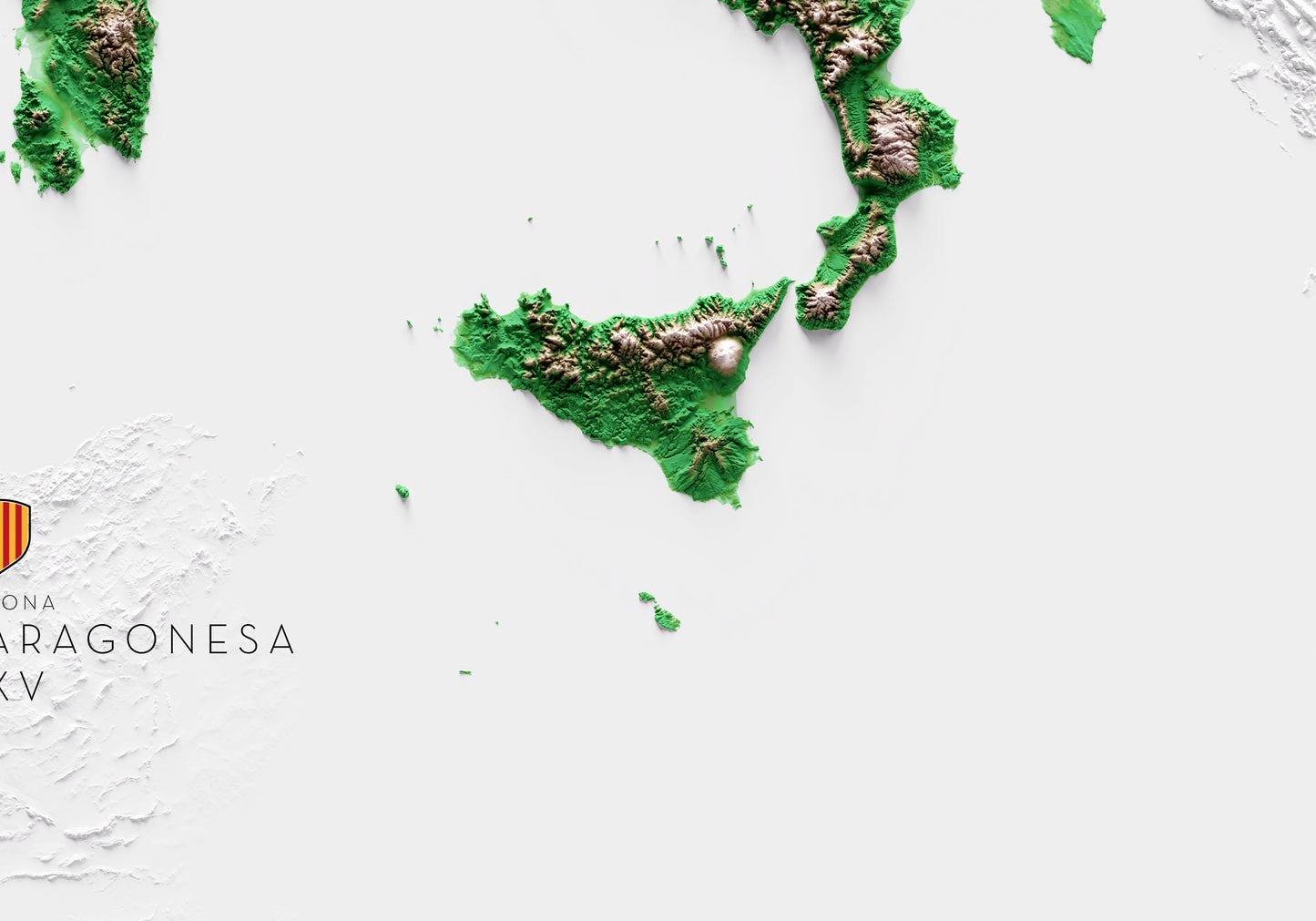 CORONA CATALANOARAGONESA AL SEGLE XV. Mapa de relleu.