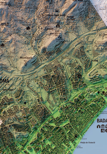 BADALONA. Mapa topográfico.
