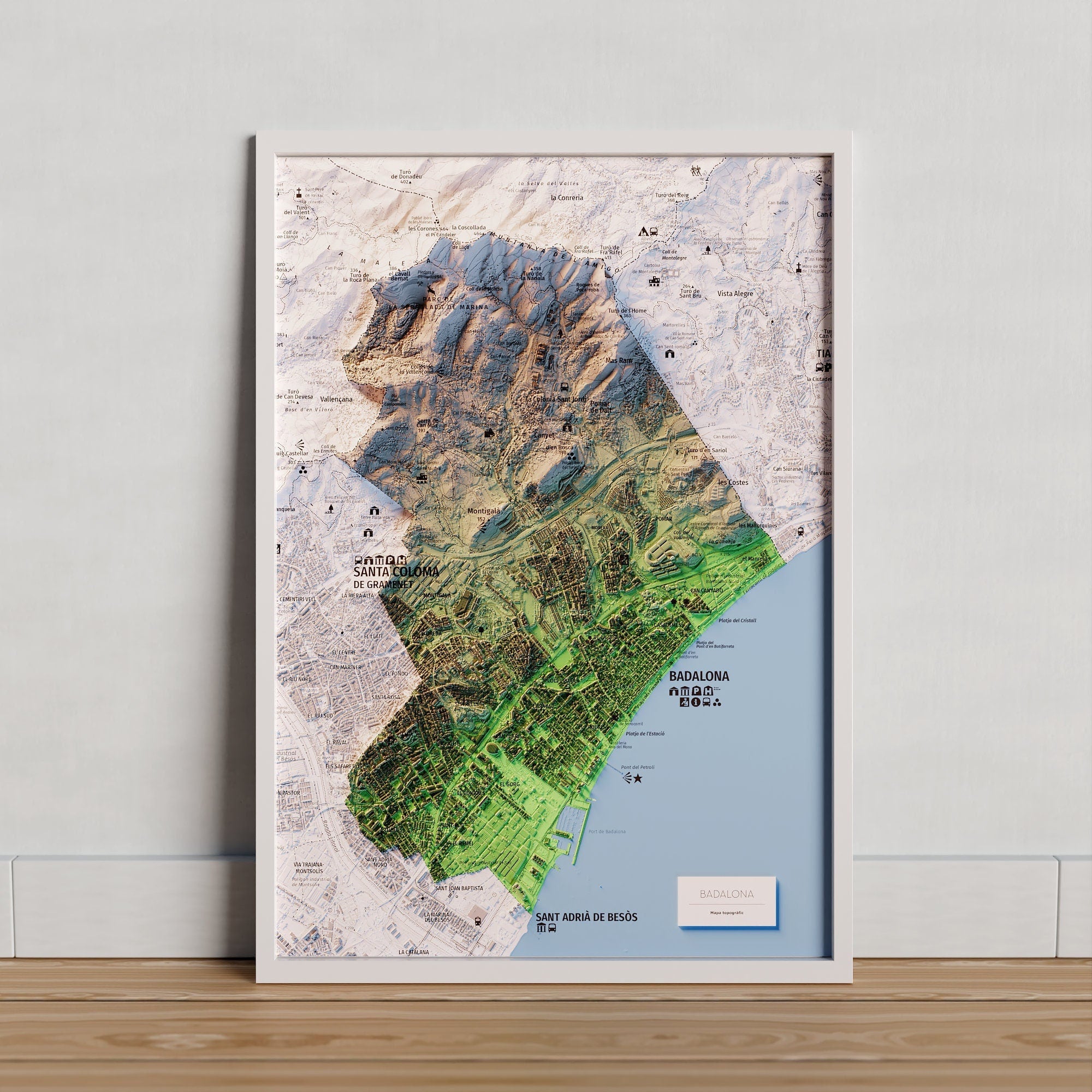 BADALONA. Mapa topogràfic. – Trobart Maps